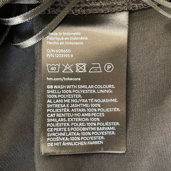 H&M Womens XL Satin Halterneck Top Black Open Back Y2K Holiday - Picture 7 of 10